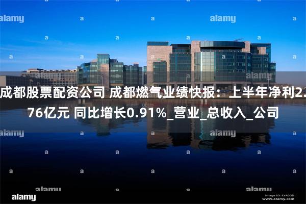 成都股票配资公司 成都燃气业绩快报：上半年净利2.76亿元 同比增长0.91%_营业_总收入_公司